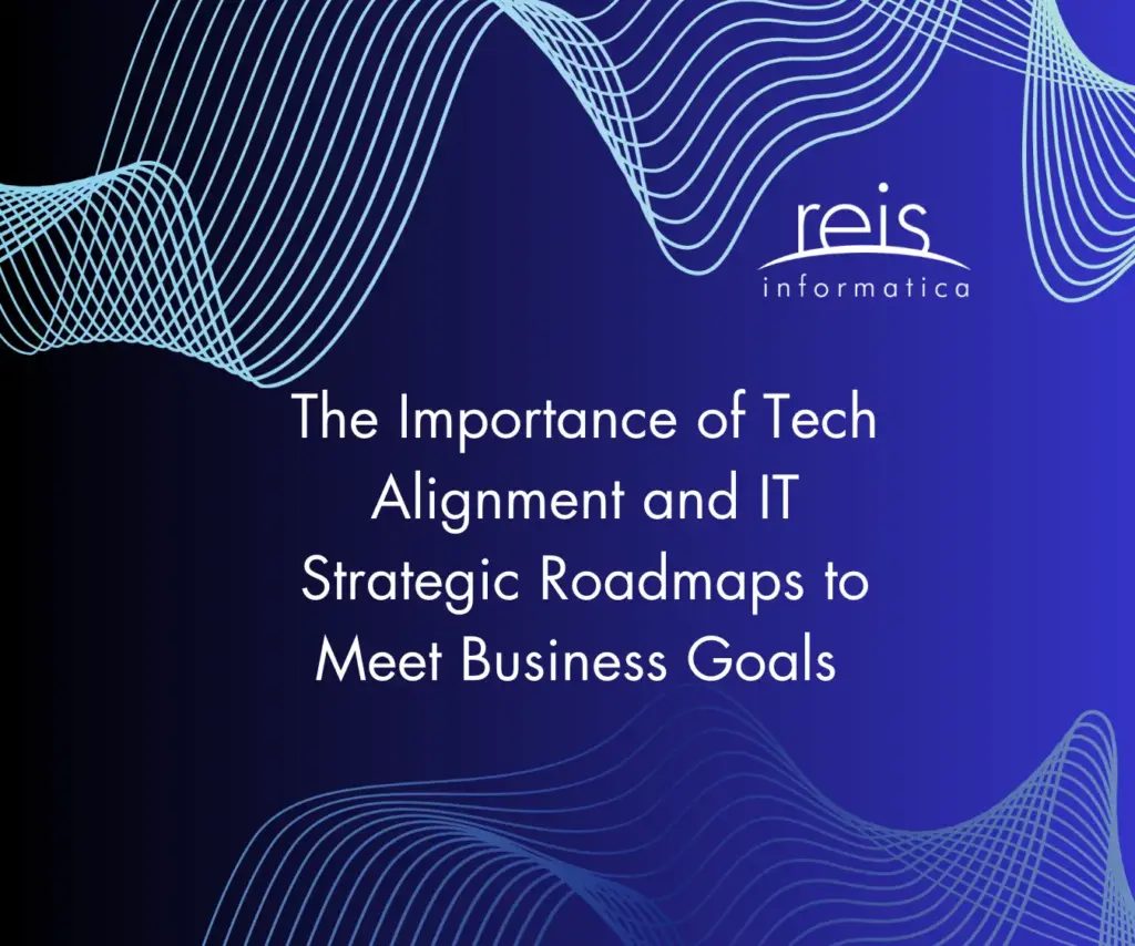 Tech alignment and IT strategic roadmap graphic illustrating how technology supports business goals