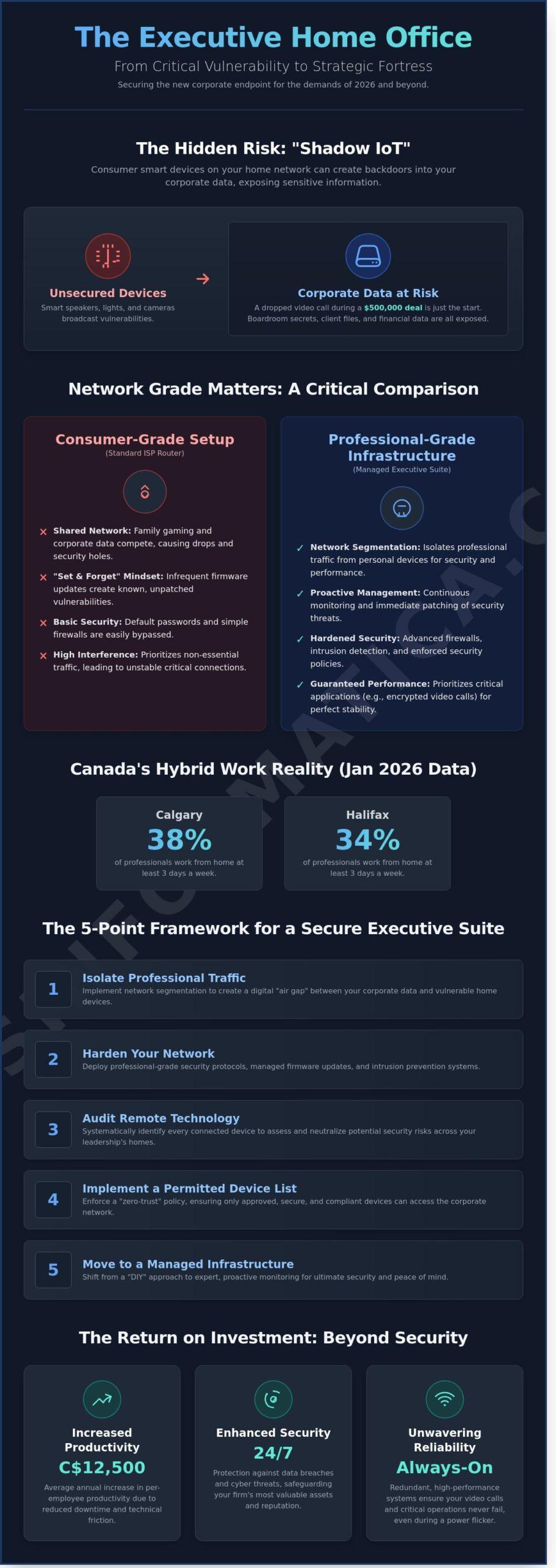 Smart Home Devices for Executives in Kitchener, Toronto, & Calgary: The 2026 Secure Remote Work Guide - Infographic