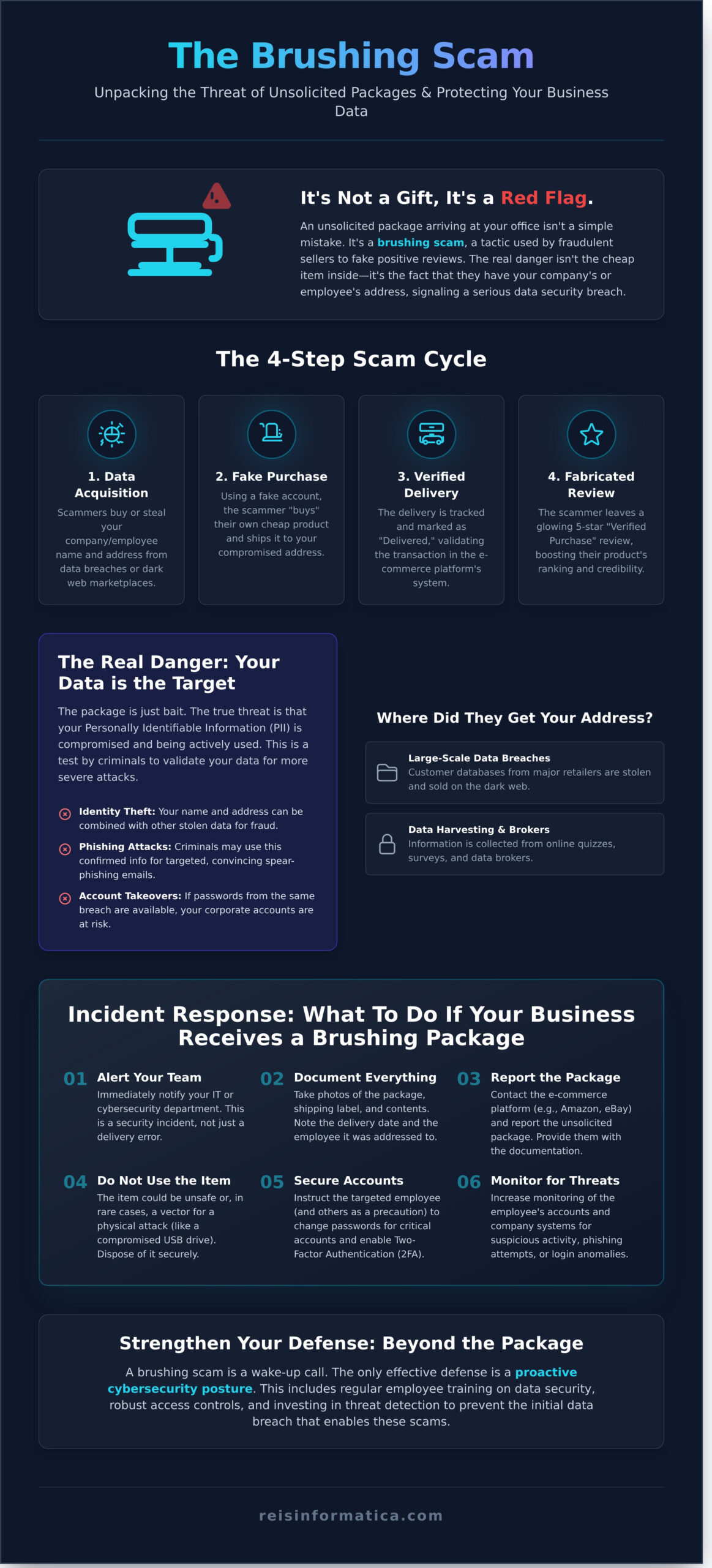 What is a Brushing Scam? Protecting Your Business and Privacy in 2026 - Infographic